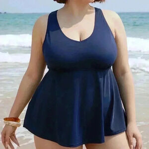 NWT!Blue halter, neck swim top size 30 or 6X